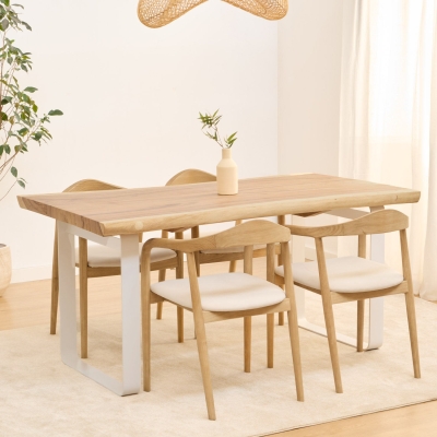 PACK NAYI WHITE TABLE + 4 MODE CHAIRS