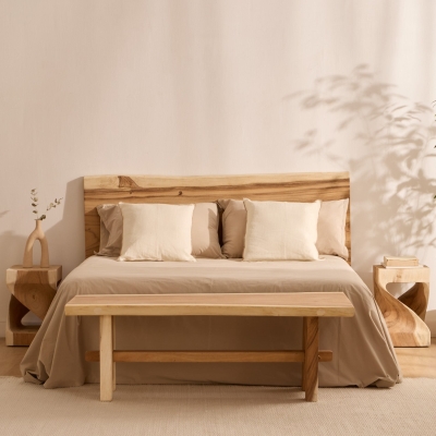 NATURA HEADBOARD PACK + 2 SLIP NIGHTSTANDS + NATURA STOOL