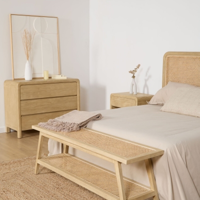 HEADBOARD PACK + 2 NIGHTSTANDS + BENCH + RUSTIC BOYD CHEST OF DRAWERS