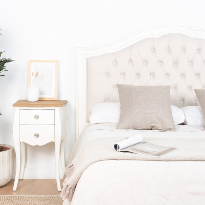 TRIZ WHITE HEADBOARD PACK + 2 TRIZ NIGHTSTANDS