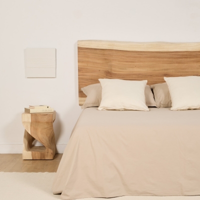 NATURA HEADBOARD PACK + 2 SLIP NIGHTSTANDS + NATURA STOOL