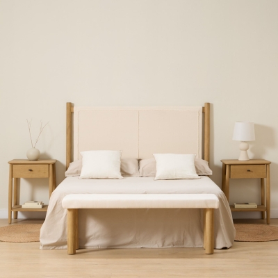PACK HEADBOARD DANE + 2 BEDSIDE TABLES + BENCH DINA