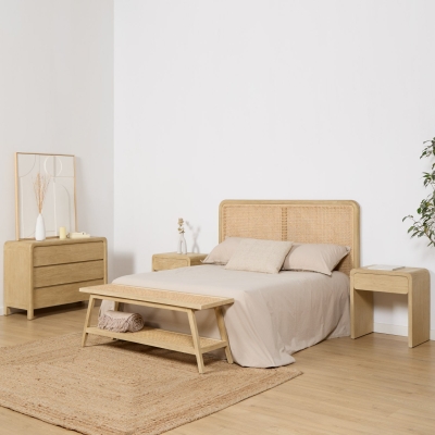 HEADBOARD PACK + 2 NIGHTSTANDS + BENCH + RUSTIC BOYD CHEST OF DRAWERS