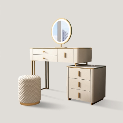 Makeup Vanity Table with 6 Solid Wood Drawers Set