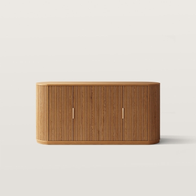 Circular Edge Double Door Cabinet with Adjustable Shelves