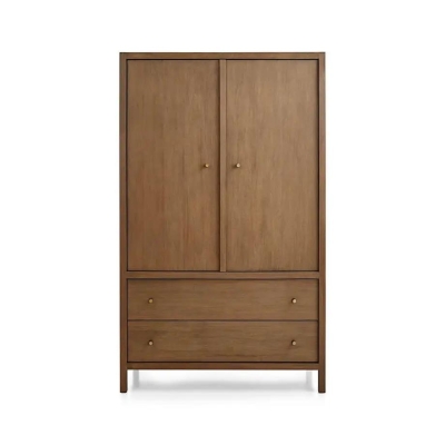 Freestanding Bedroom Armoire Wardrobe with 2 Drawers