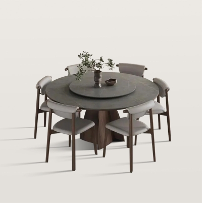 59'' Modern Round Dining Table for 6