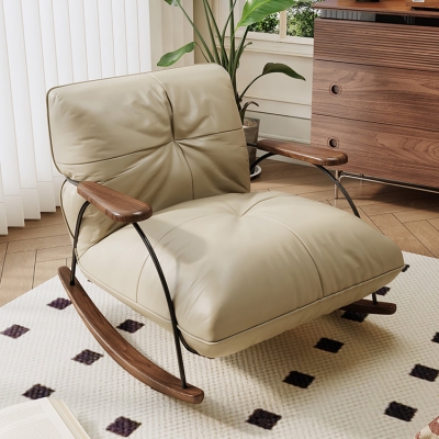 Leather Single Rocking Lounge Lazy Sofa Leisure Chair