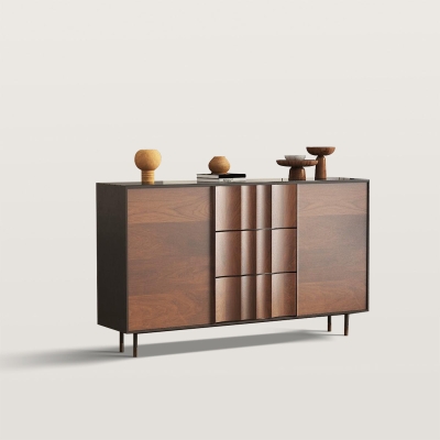 Walnut Colored Sideboard Living Room Storage Cabinet