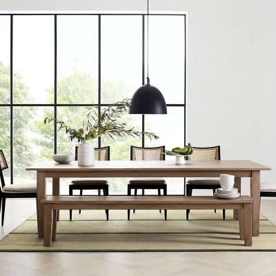 62in Solid Color Wooden Dining Bench