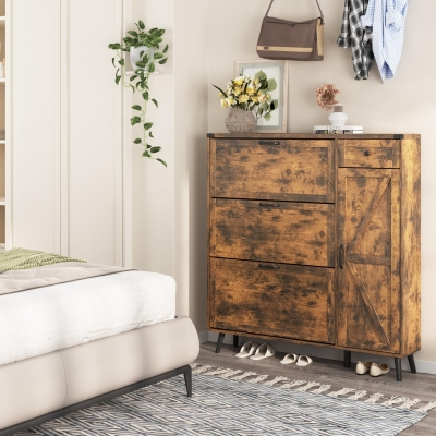 Modern Shoe Storage with Adjustable Side Cabinet