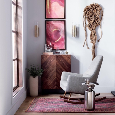 Double Door Entryway Cabinet with Marble Tabletop