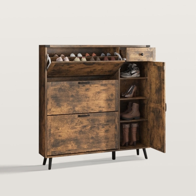 Modern Shoe Storage with Adjustable Side Cabinet