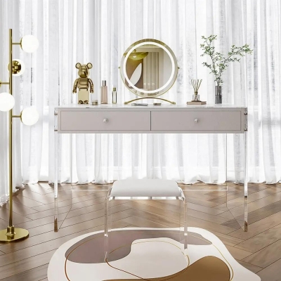 Transparent Acrylic Makeup Vanity Table Set