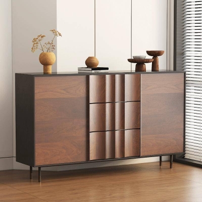 Walnut Colored Sideboard Living Room Storage Cabinet
