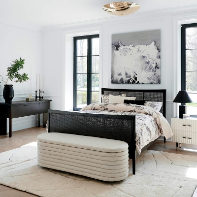 Modern Upholstered Storage Ottoman Bench