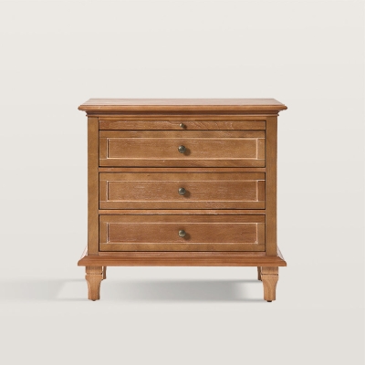 3-Drawer Nightstand Cabinet with Built-In Charge Station
