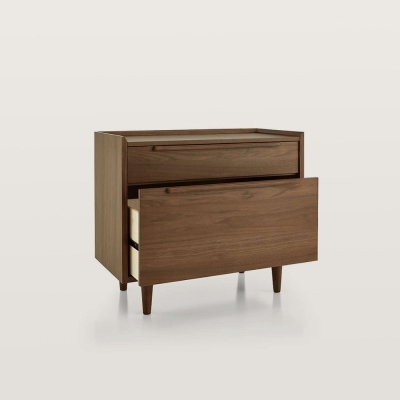 Side File Cabinet with Curved Wooden Handle for Study Room