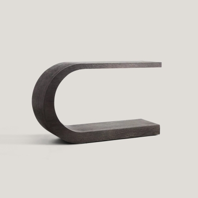 Wooden Curved Console Table Entryway Table