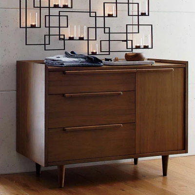 Widened Storage Cabinet with Diverse Linear Doors