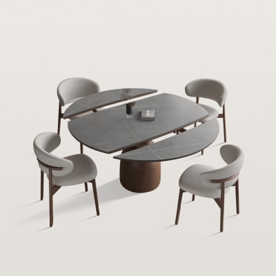 Round Extendable Dining Table Oval Pedestal Kitchen Table