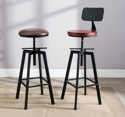 Alberte Adjustable Black Bar Stool
