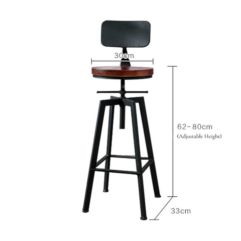 Adjustable Black Bar Stool