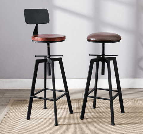 Adjustable Black Bar Stool