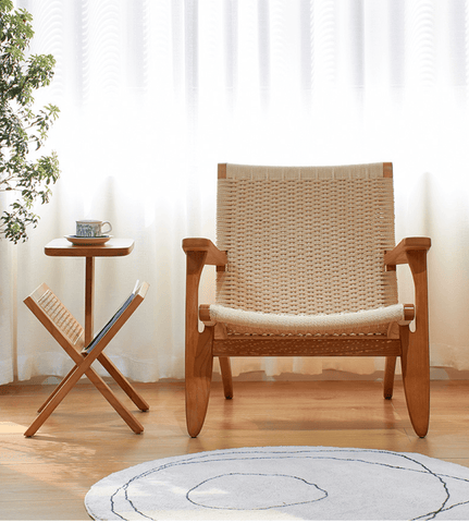 Alagan Wooden Woven Reading Armchair